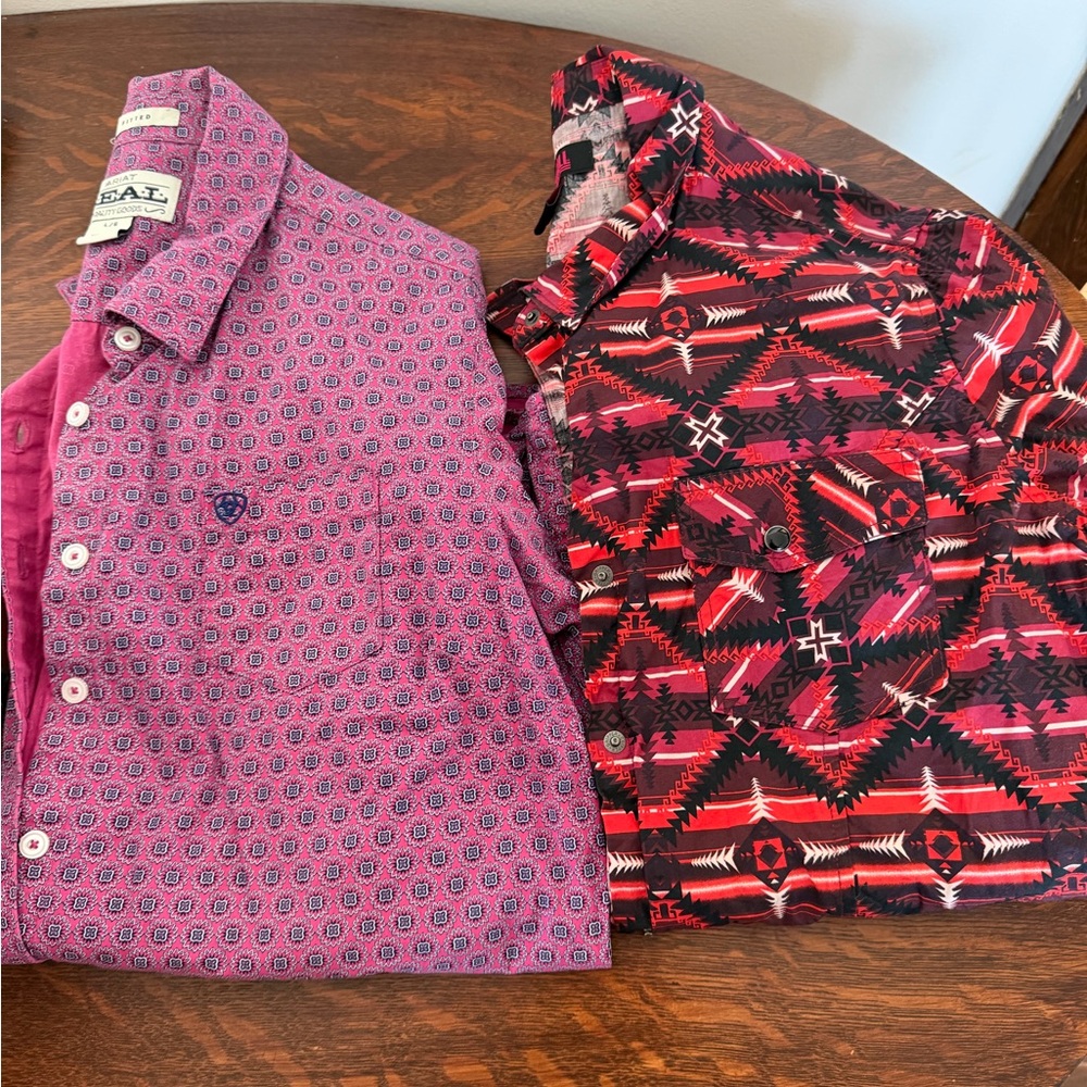 Womens western shirt lot size large— Ariat and Rock & Roll